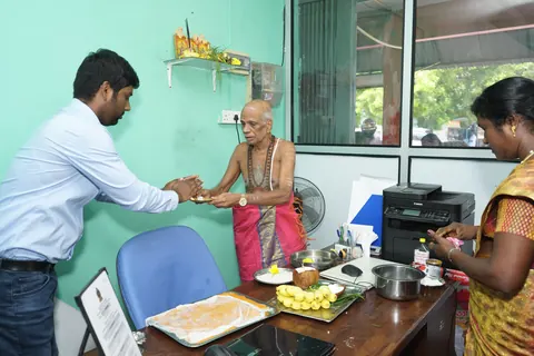 Traditional blessing at the office opening